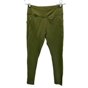 WoolX Pocket Leggings Green Merino Wool Med Winter Hiking